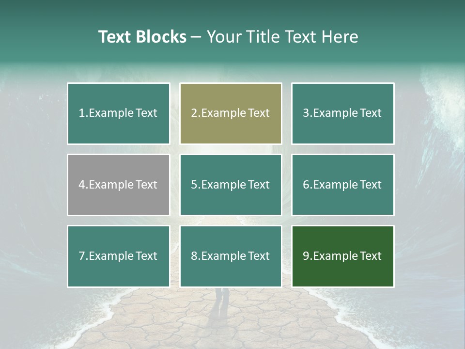 A Man Standing In Front Of A Giant Wave PowerPoint Template