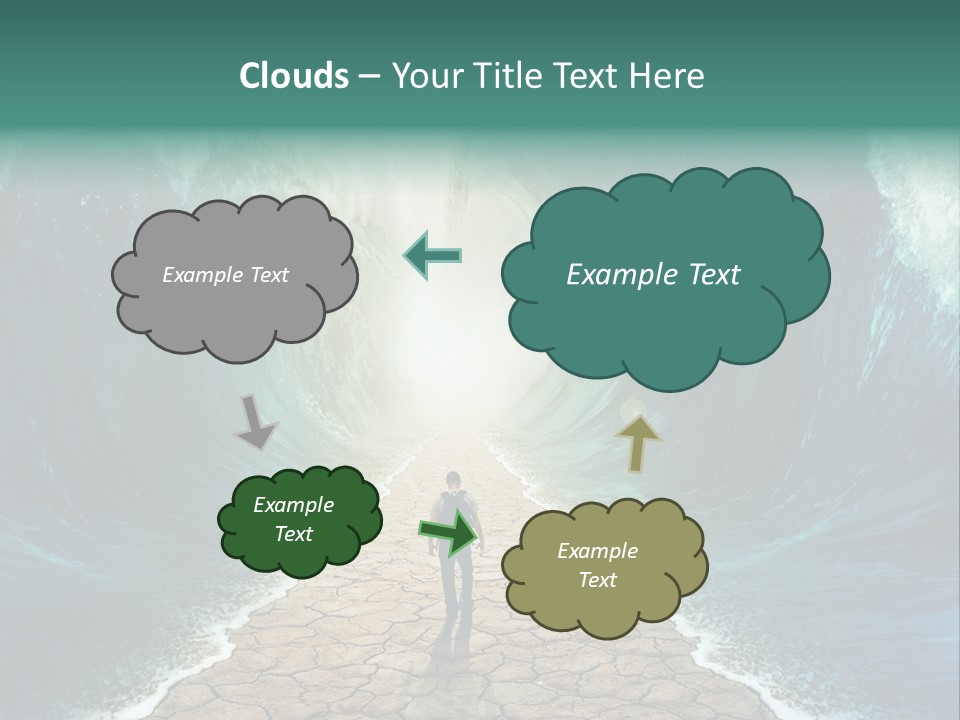 A Man Standing In Front Of A Giant Wave PowerPoint Template