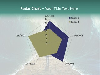 A Man Standing In Front Of A Giant Wave PowerPoint Template