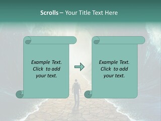 A Man Standing In Front Of A Giant Wave PowerPoint Template