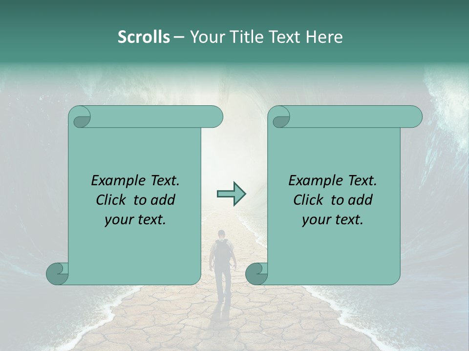 A Man Standing In Front Of A Giant Wave PowerPoint Template