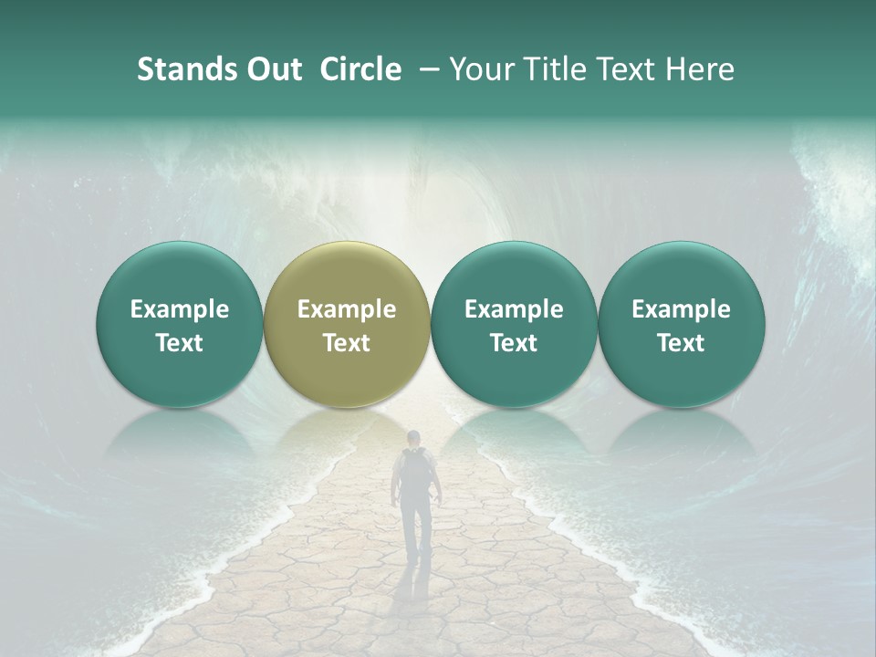 A Man Standing In Front Of A Giant Wave PowerPoint Template