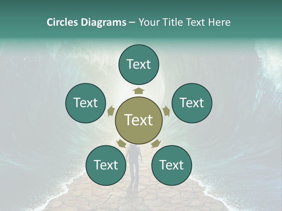 A Man Standing In Front Of A Giant Wave PowerPoint Template