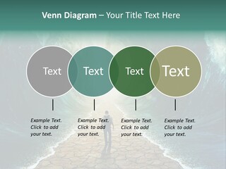 A Man Standing In Front Of A Giant Wave PowerPoint Template