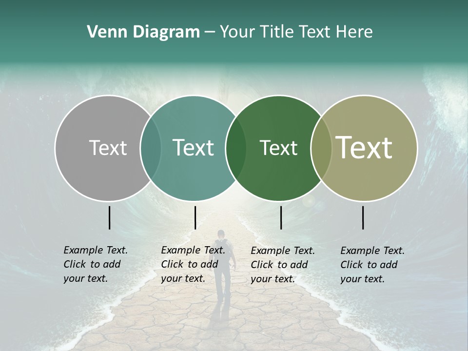 A Man Standing In Front Of A Giant Wave PowerPoint Template