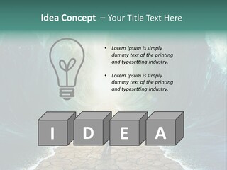 A Man Standing In Front Of A Giant Wave PowerPoint Template