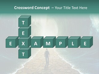 A Man Standing In Front Of A Giant Wave PowerPoint Template