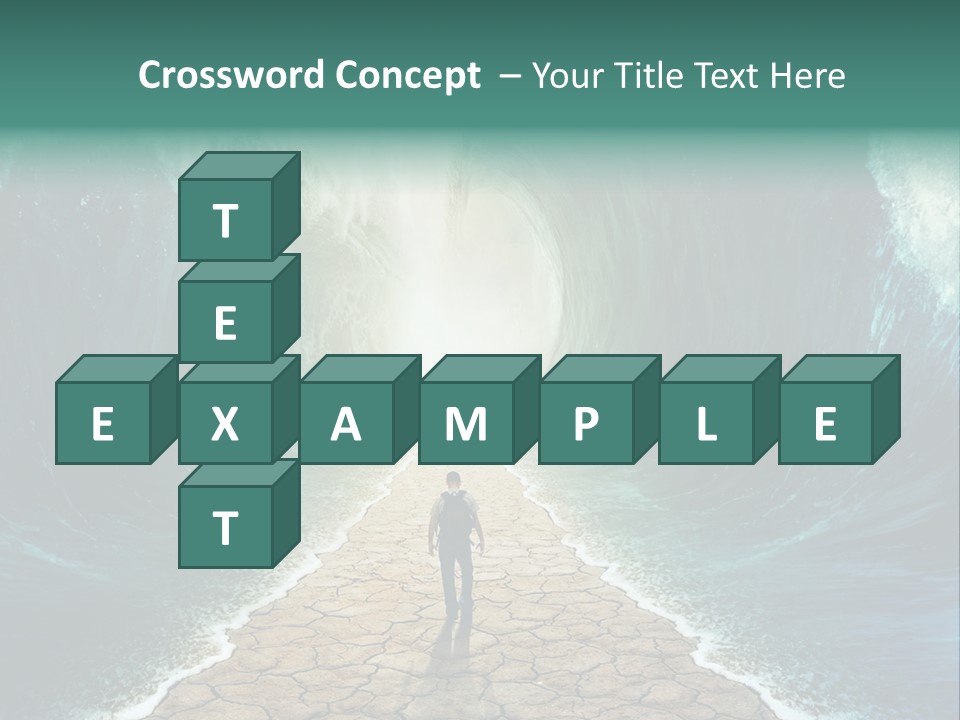 A Man Standing In Front Of A Giant Wave PowerPoint Template