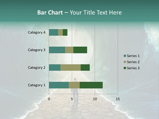 A Man Standing In Front Of A Giant Wave PowerPoint Template