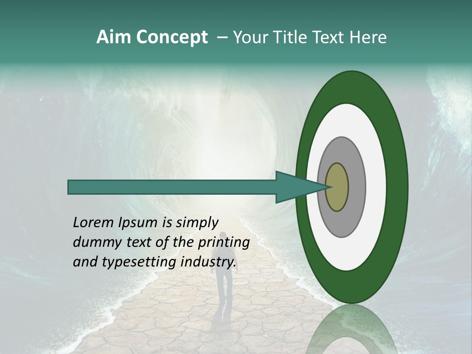 A Man Standing In Front Of A Giant Wave PowerPoint Template