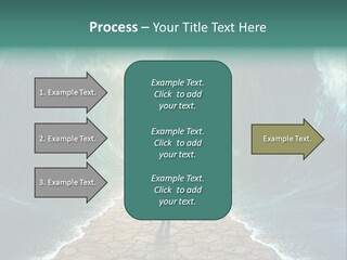 A Man Standing In Front Of A Giant Wave PowerPoint Template