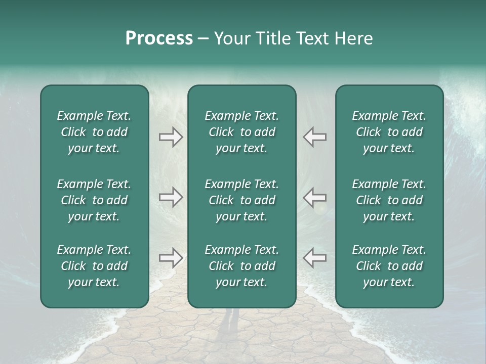 A Man Standing In Front Of A Giant Wave PowerPoint Template