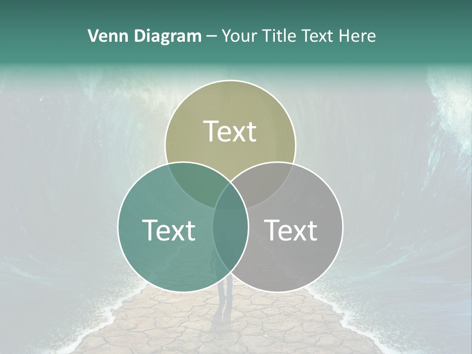 A Man Standing In Front Of A Giant Wave PowerPoint Template