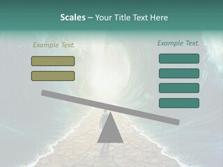 A Man Standing In Front Of A Giant Wave PowerPoint Template