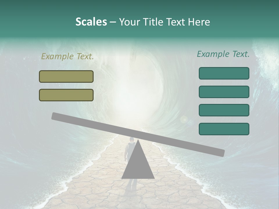 A Man Standing In Front Of A Giant Wave PowerPoint Template