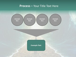 A Man Standing In Front Of A Giant Wave PowerPoint Template