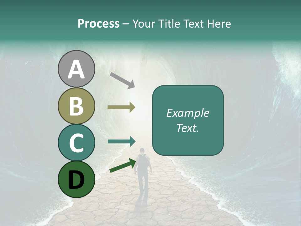A Man Standing In Front Of A Giant Wave PowerPoint Template