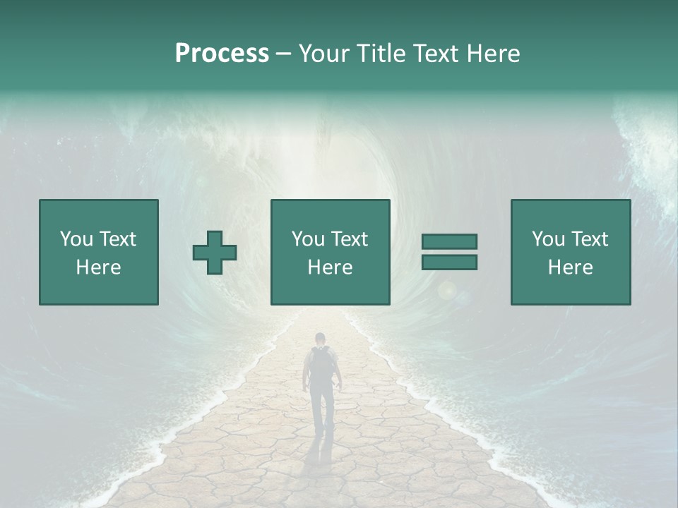 A Man Standing In Front Of A Giant Wave PowerPoint Template