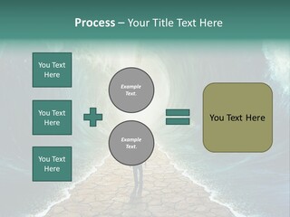 A Man Standing In Front Of A Giant Wave PowerPoint Template