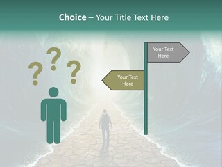 A Man Standing In Front Of A Giant Wave PowerPoint Template