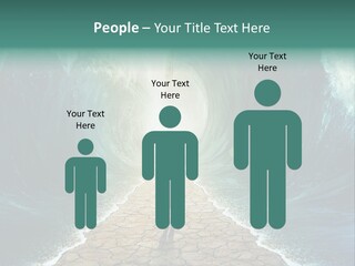 A Man Standing In Front Of A Giant Wave PowerPoint Template