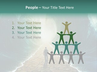 A Man Standing In Front Of A Giant Wave PowerPoint Template