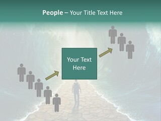 A Man Standing In Front Of A Giant Wave PowerPoint Template