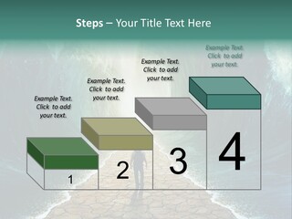 A Man Standing In Front Of A Giant Wave PowerPoint Template