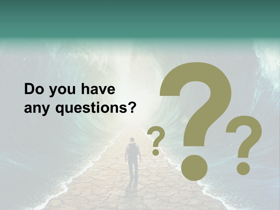 A Man Standing In Front Of A Giant Wave PowerPoint Template