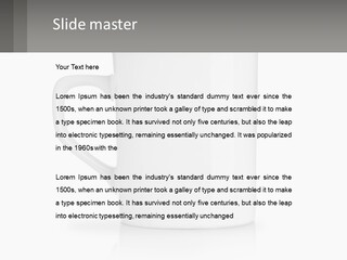 A White Coffee Mug With A Gray Background PowerPoint Template