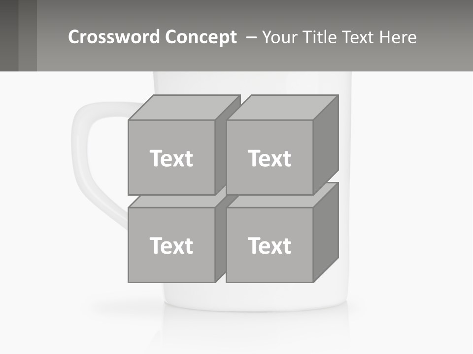 A White Coffee Mug With A Gray Background PowerPoint Template