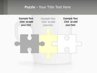 A White Coffee Mug With A Gray Background PowerPoint Template