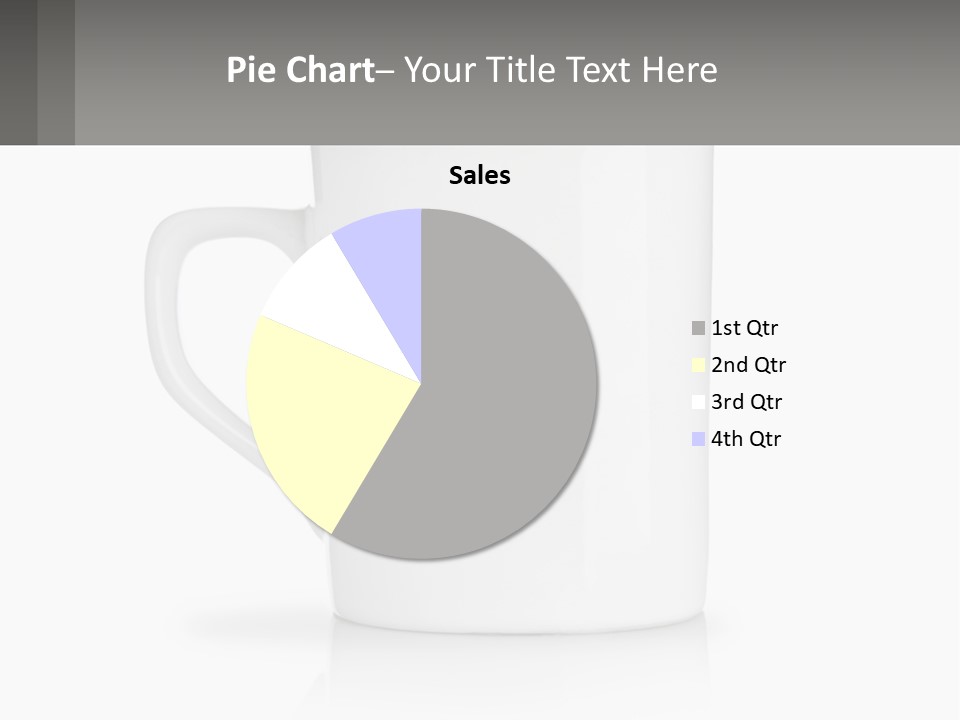 A White Coffee Mug With A Gray Background PowerPoint Template
