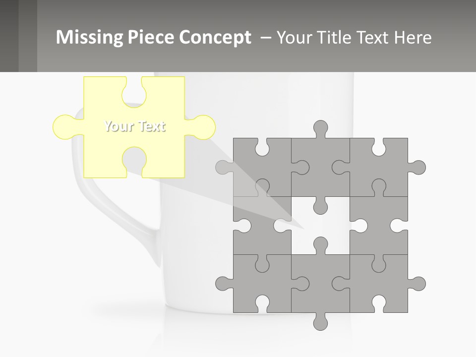 A White Coffee Mug With A Gray Background PowerPoint Template
