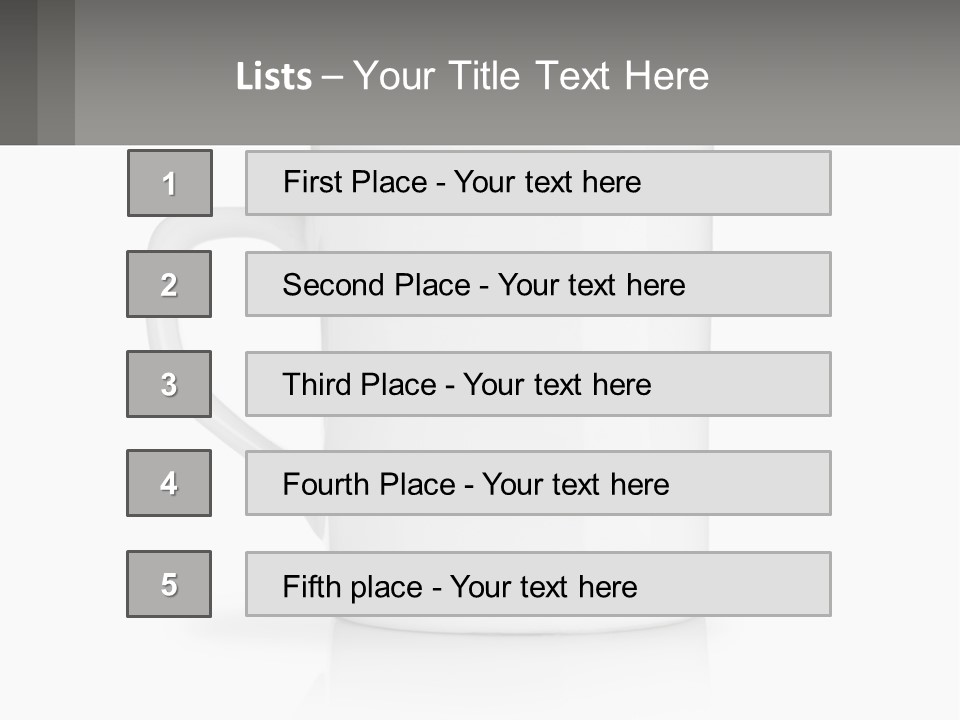 A White Coffee Mug With A Gray Background PowerPoint Template