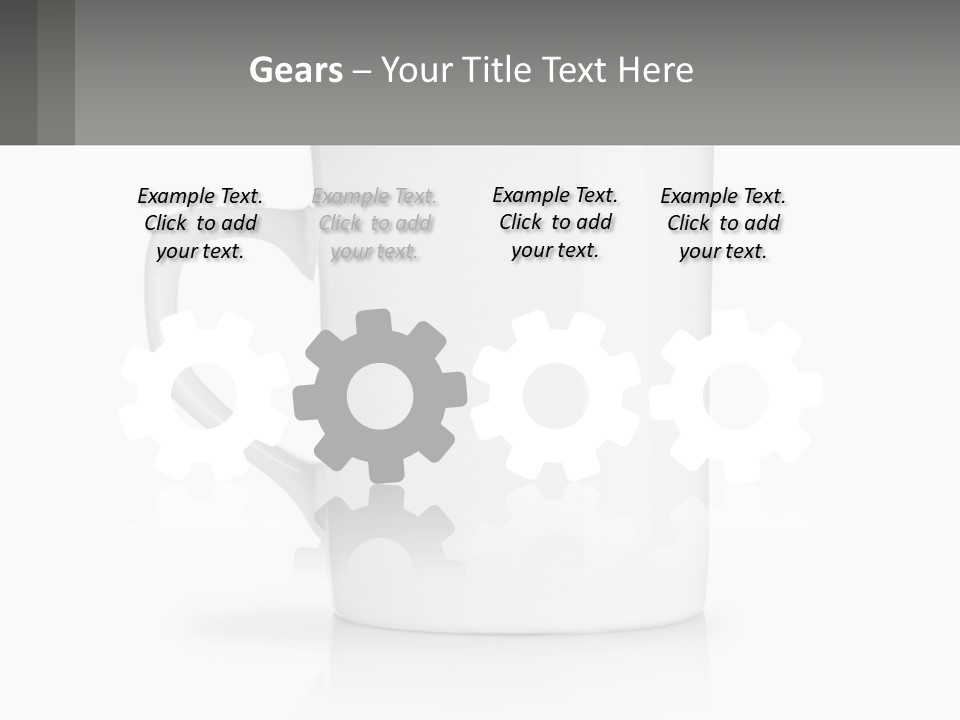 A White Coffee Mug With A Gray Background PowerPoint Template