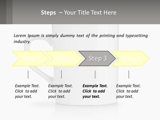 A White Coffee Mug With A Gray Background PowerPoint Template