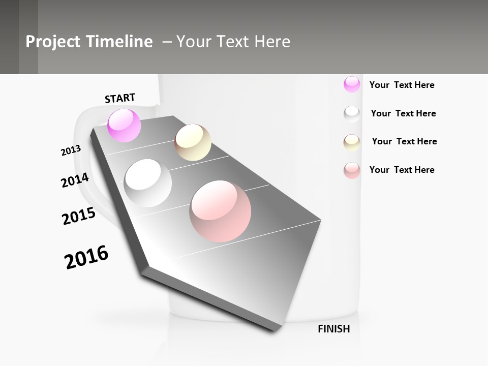 A White Coffee Mug With A Gray Background PowerPoint Template