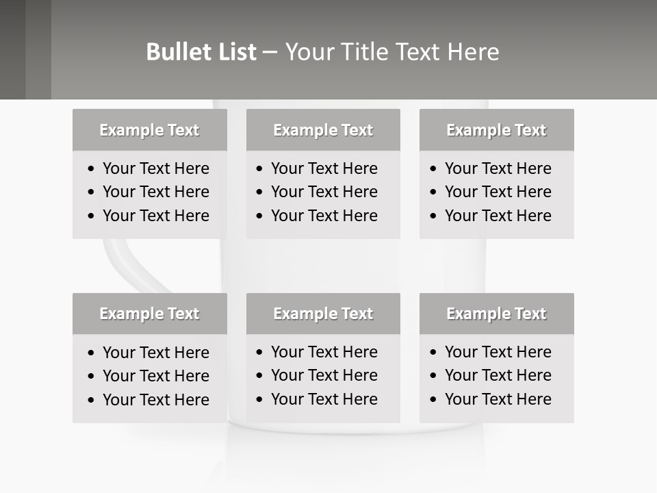 A White Coffee Mug With A Gray Background PowerPoint Template