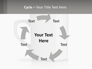 A White Coffee Mug With A Gray Background PowerPoint Template