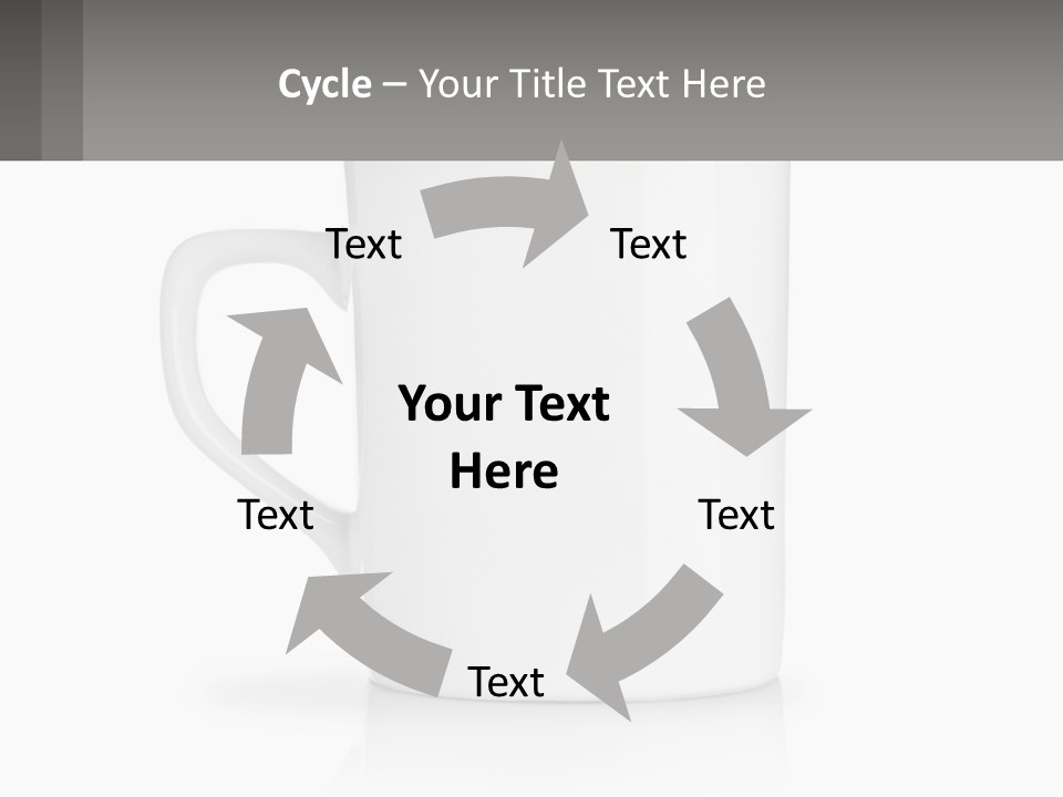 A White Coffee Mug With A Gray Background PowerPoint Template