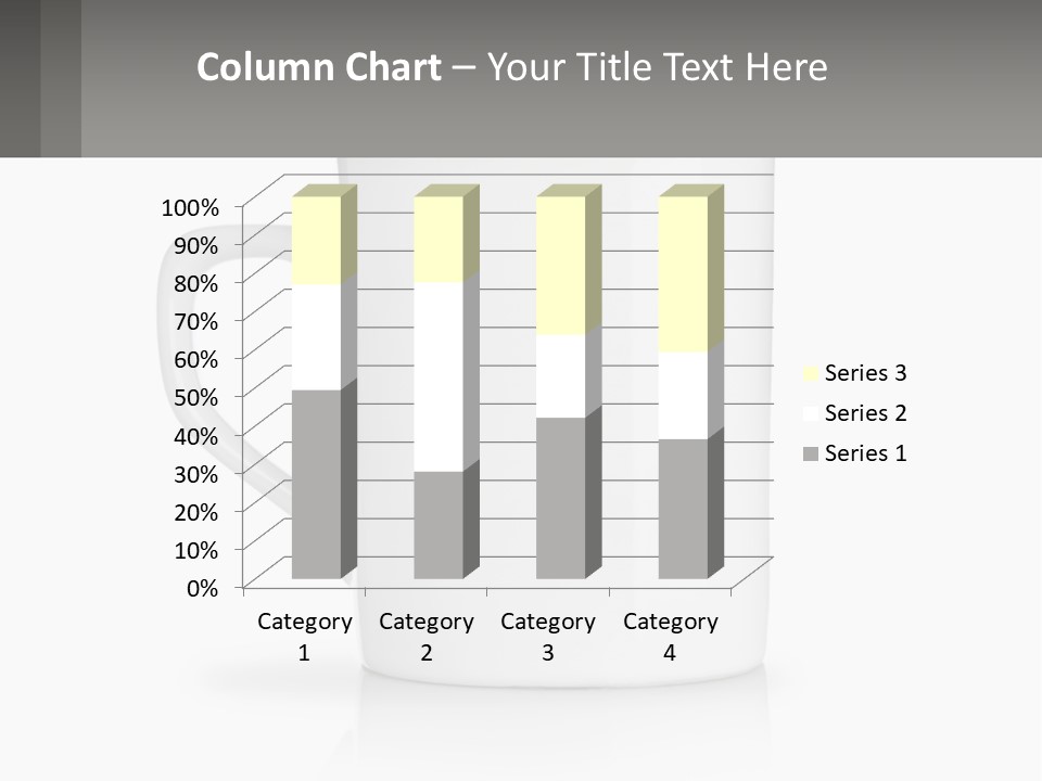 A White Coffee Mug With A Gray Background PowerPoint Template
