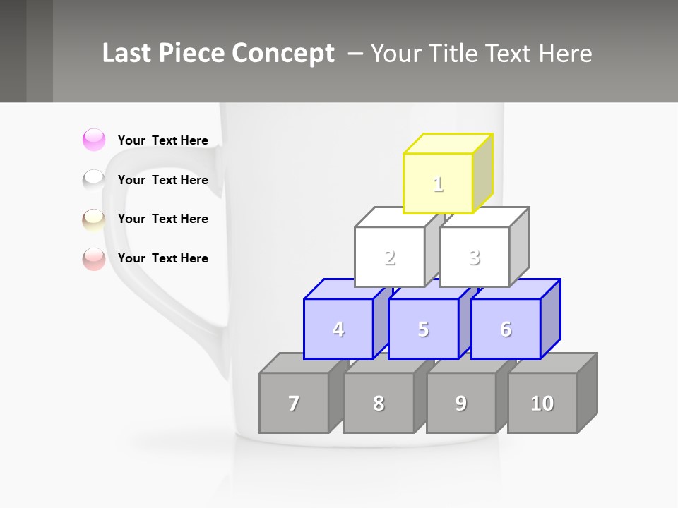 A White Coffee Mug With A Gray Background PowerPoint Template