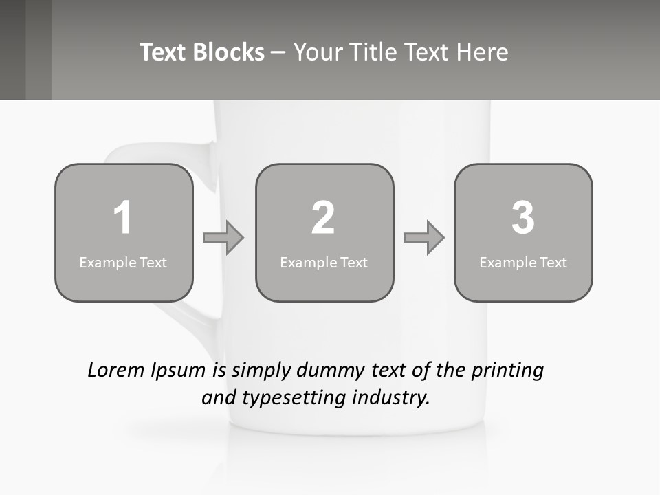 A White Coffee Mug With A Gray Background PowerPoint Template