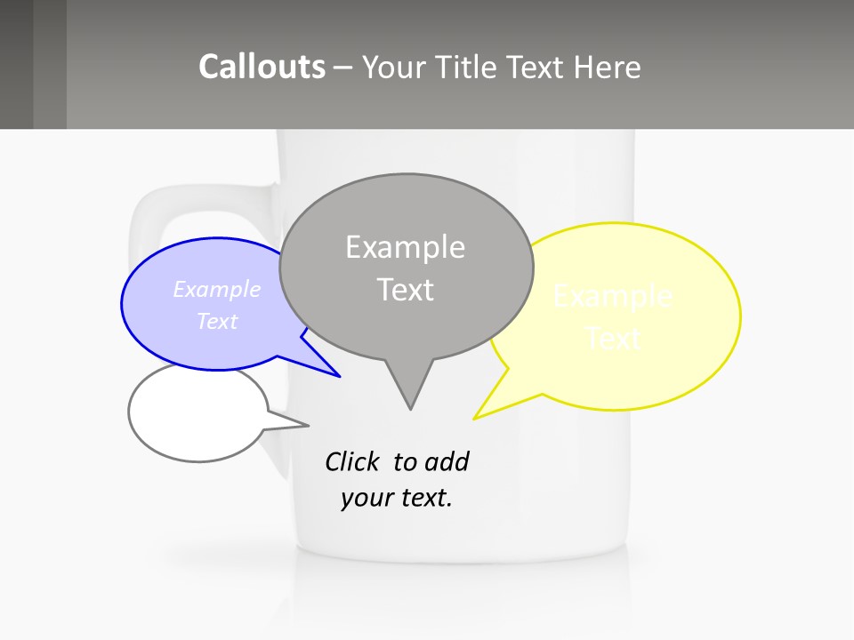 A White Coffee Mug With A Gray Background PowerPoint Template