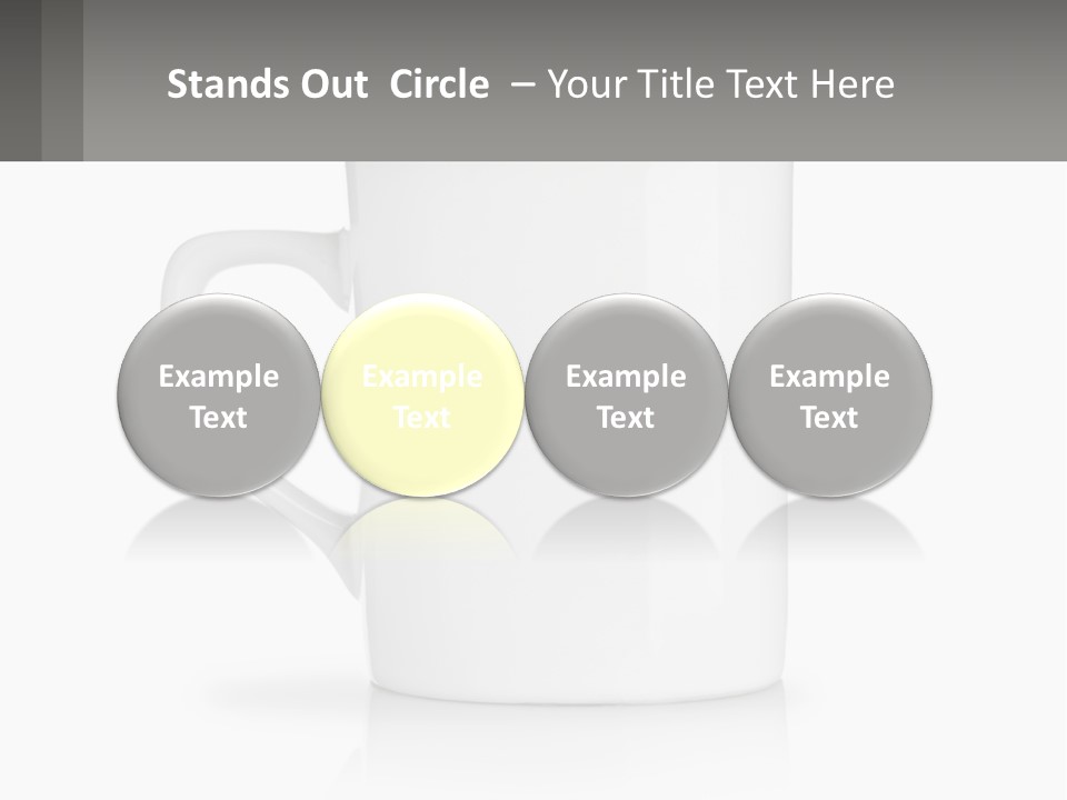 A White Coffee Mug With A Gray Background PowerPoint Template