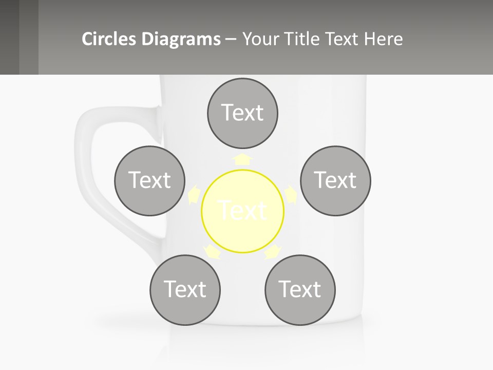 A White Coffee Mug With A Gray Background PowerPoint Template
