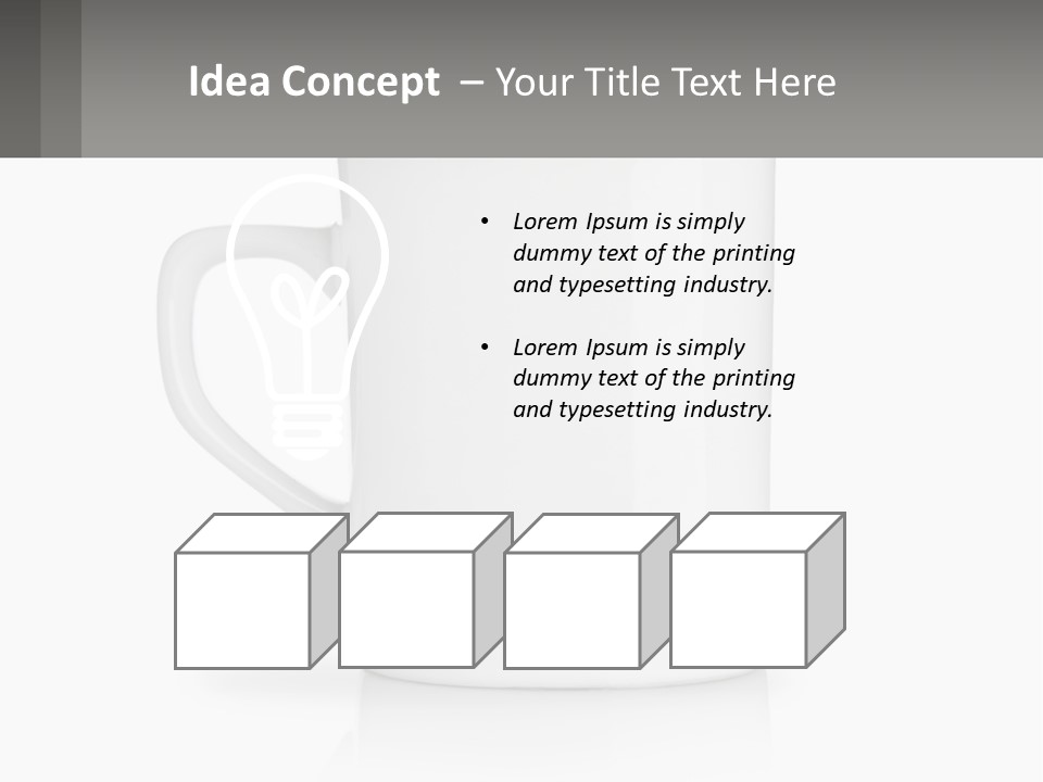 A White Coffee Mug With A Gray Background PowerPoint Template