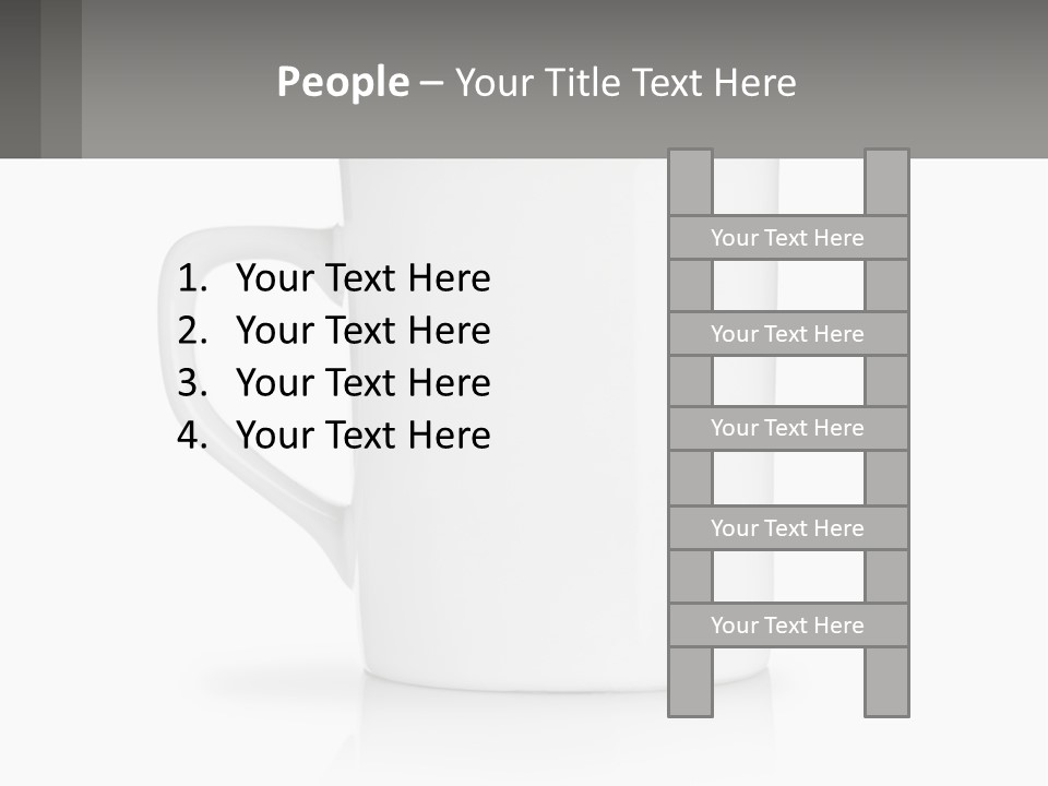 A White Coffee Mug With A Gray Background PowerPoint Template