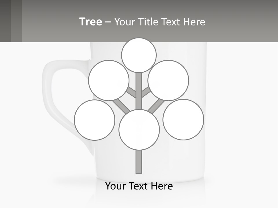 A White Coffee Mug With A Gray Background PowerPoint Template